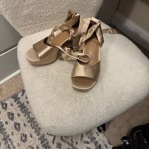 Torrid Gold Satin Women's Sandals